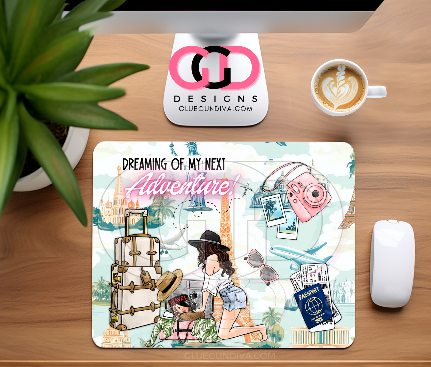 Dreamer Traveler Brunette- Design for Mouse Pad