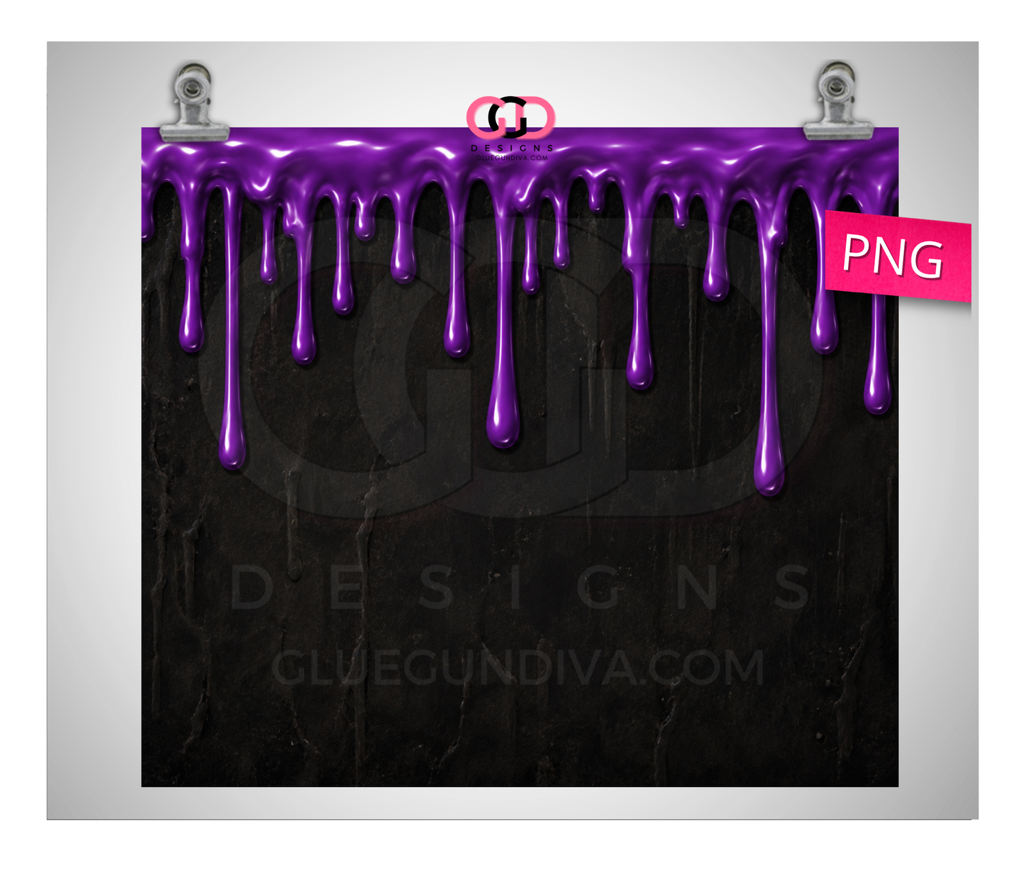Halloween Wax Drip Candle Purple and Black -  Digital tumbler wrap for 20 oz skinny straight tumbler