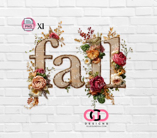 Stitched Fall Word -  PNGs & SVGs
