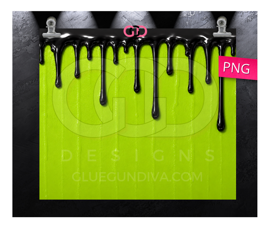 Halloween Wax Drip Candle Black and Green -  Digital tumbler wrap for 20 oz skinny straight tumbler
