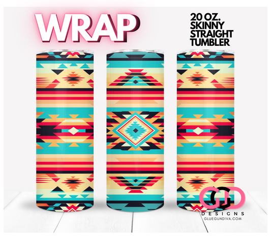 Western Serape-   Digital tumbler wrap for 20 oz skinny straight tumbler