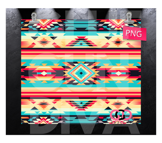 Western Serape-   Digital tumbler wrap for 20 oz skinny straight tumbler