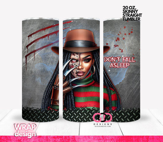 Don't Fall Asleep -  Digital tumbler wrap for 20 oz skinny straight tumbler