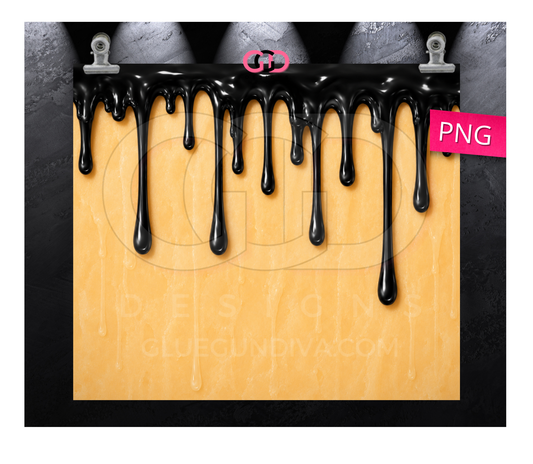 Halloween Wax Drip Candle Black and Ivory -  Digital tumbler wrap for 20 oz skinny straight tumbler