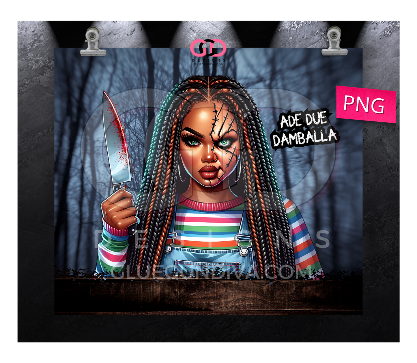 Ade Due Damballa -  Digital tumbler wrap for 20 oz skinny straight tumbler