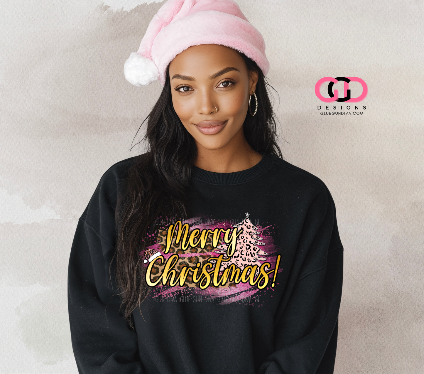 Merry Christmas Leopard and Pink -  PNGs & SVGs