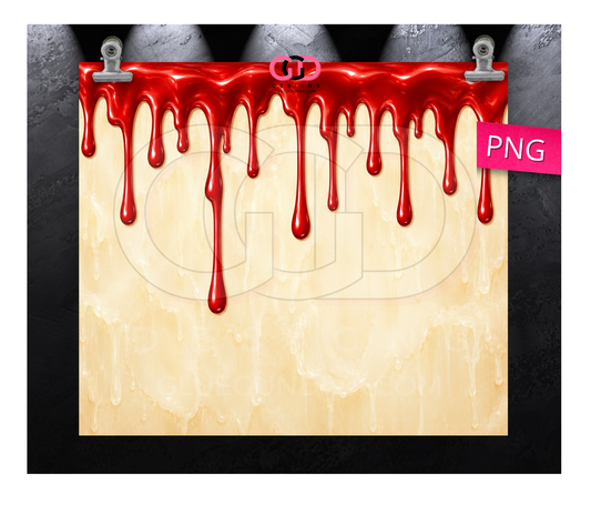 Halloween Wax Drip Candle Red and Ivory -  Digital tumbler wrap for 20 oz skinny straight tumbler
