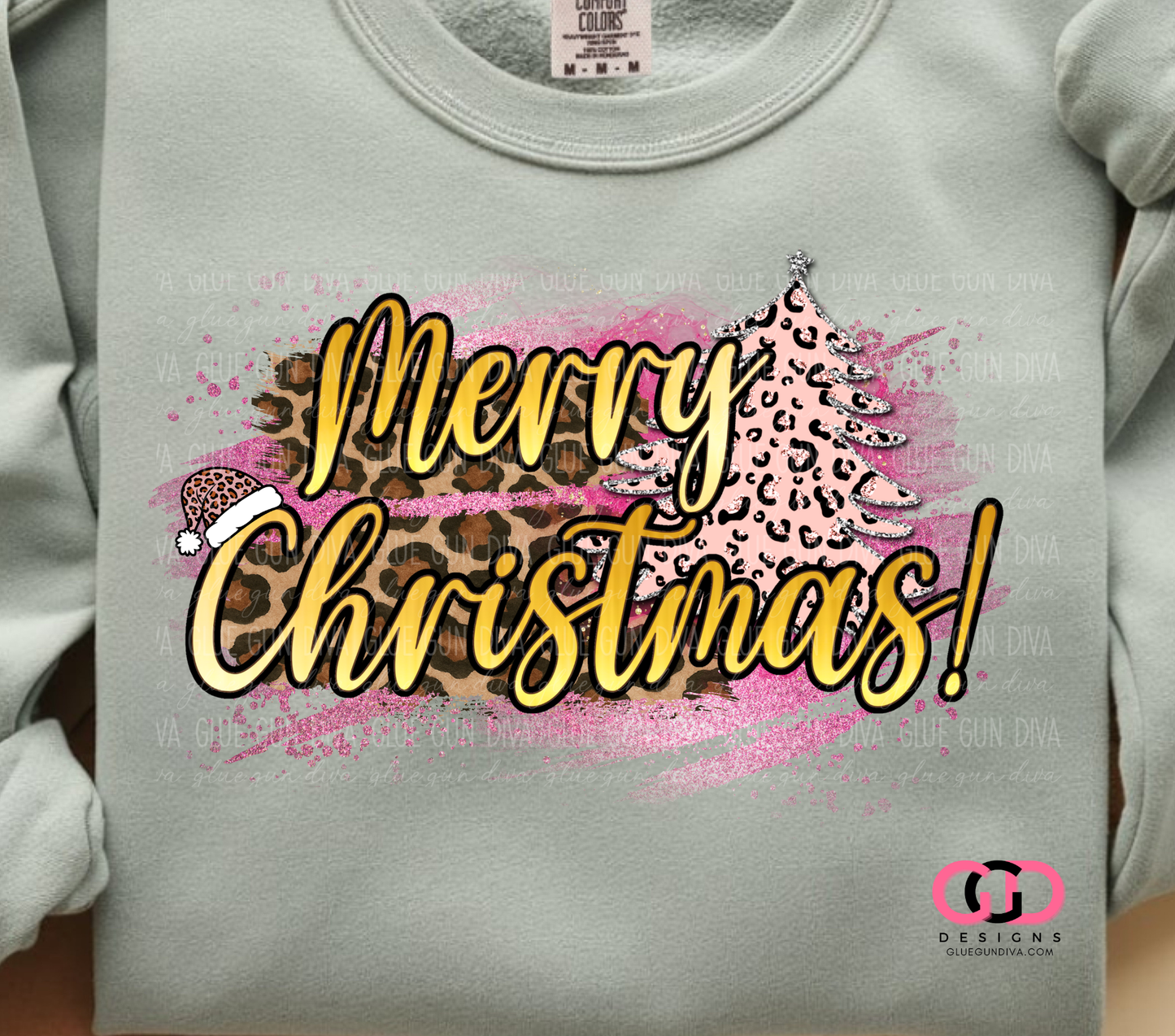 Merry Christmas Leopard and Pink -  PNGs & SVGs
