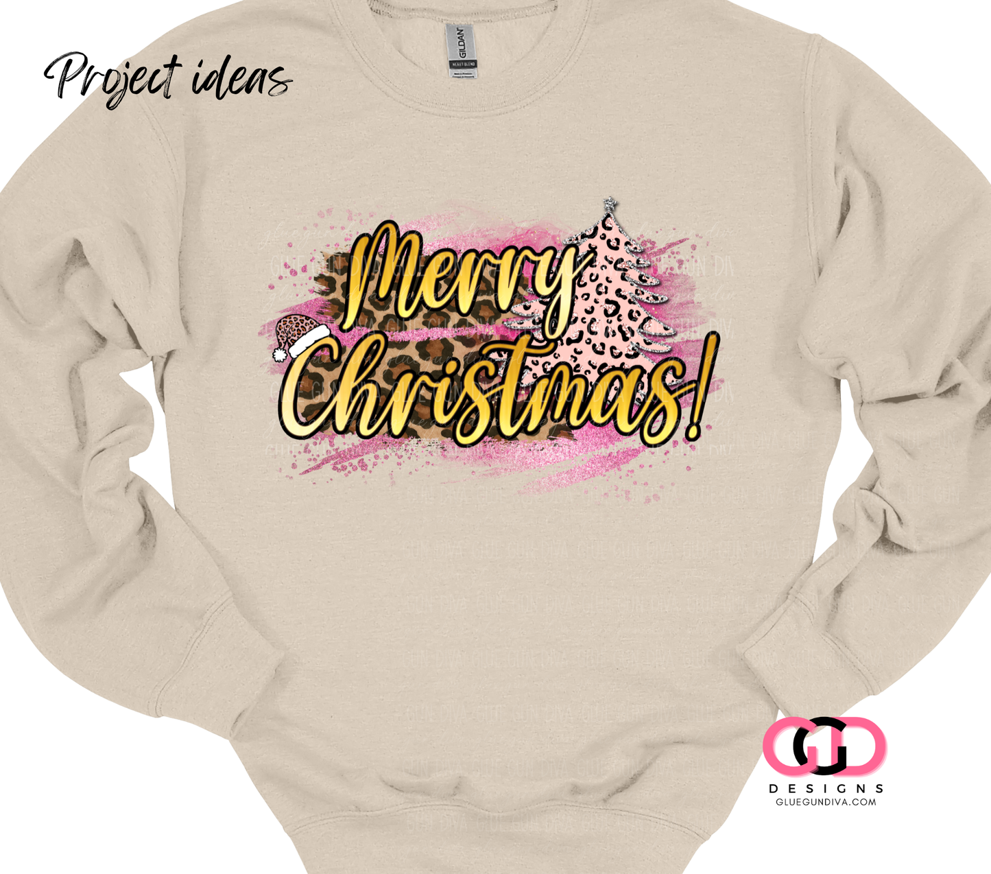 Merry Christmas Leopard and Pink -  PNGs & SVGs