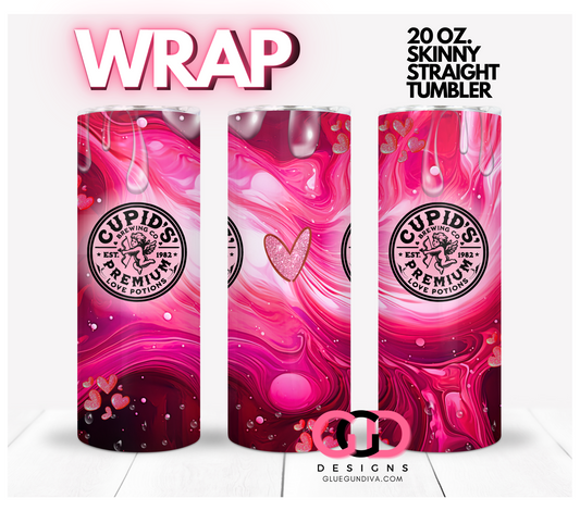 Cupid's Premium Love Potions-   Digital tumbler wrap for 20 oz skinny straight tumbler