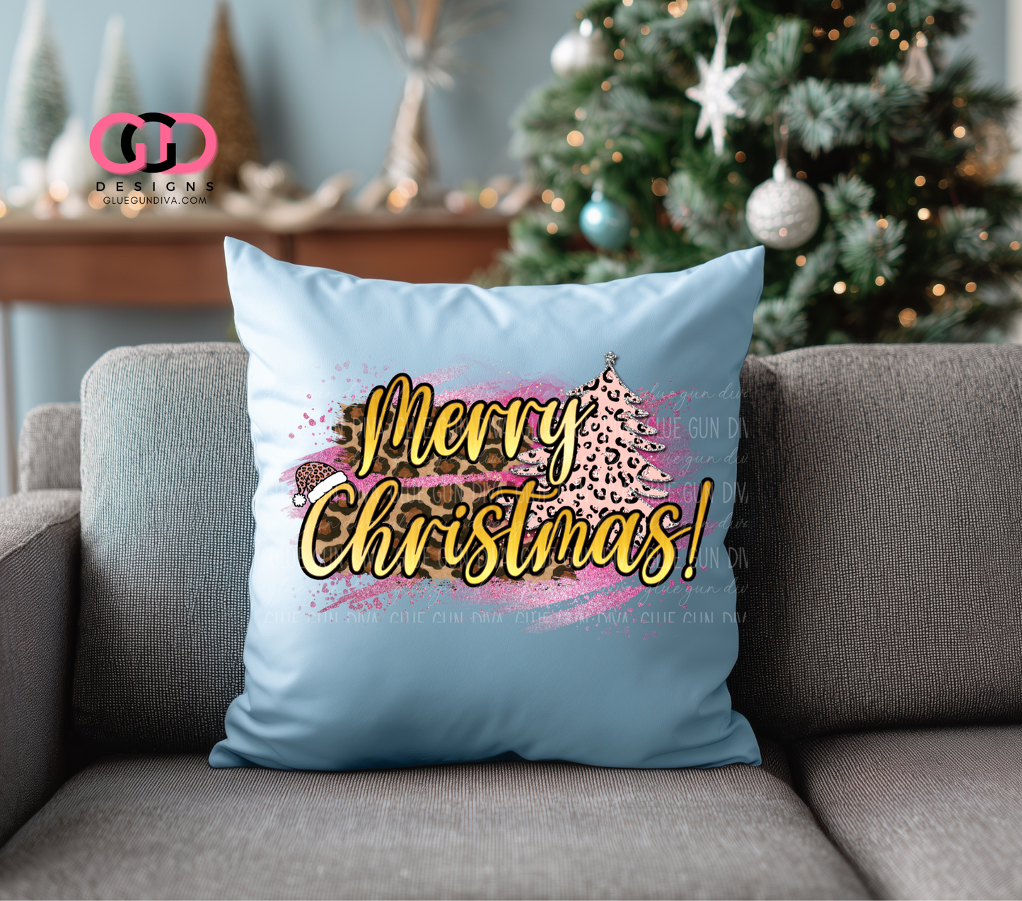 Merry Christmas Leopard and Pink -  PNGs & SVGs