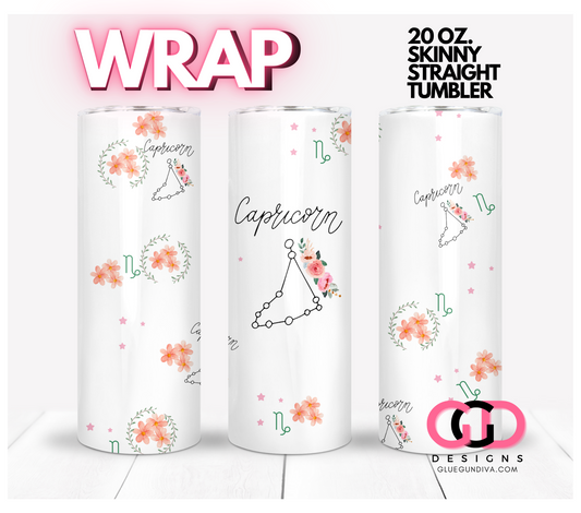 Dainty Capricorn-   Digital tumbler wrap for 20 oz skinny straight tumbler