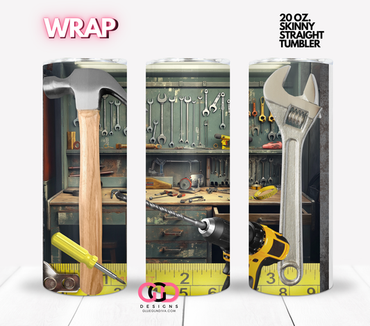 The Workshop-  Digital tumbler wrap for 20 oz skinny straight tumbler