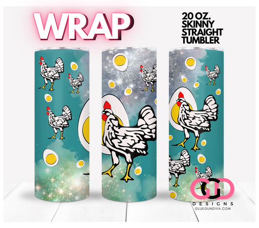Chicken and Eggs -  Digital tumbler wrap for 20 oz skinny straight tumbler