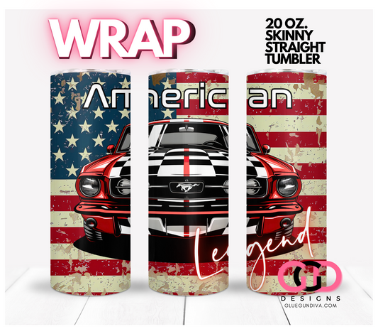 American Legend-  Digital tumbler wrap for 20 oz skinny straight tumbler