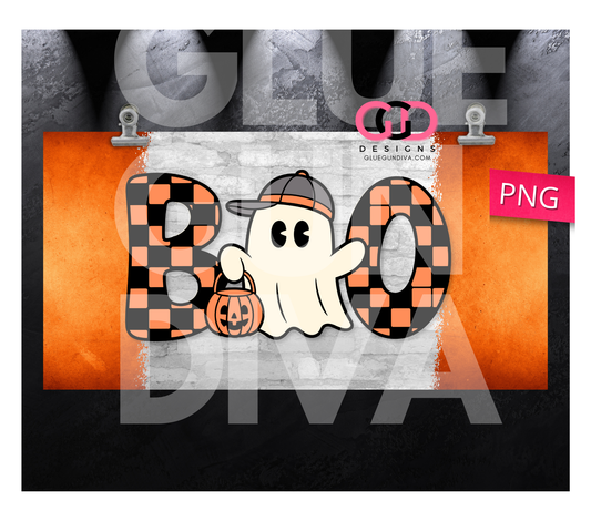 Boo Boy Ghost - Digital Flip Top Bottle Wrap for kid's bottles 12 oz