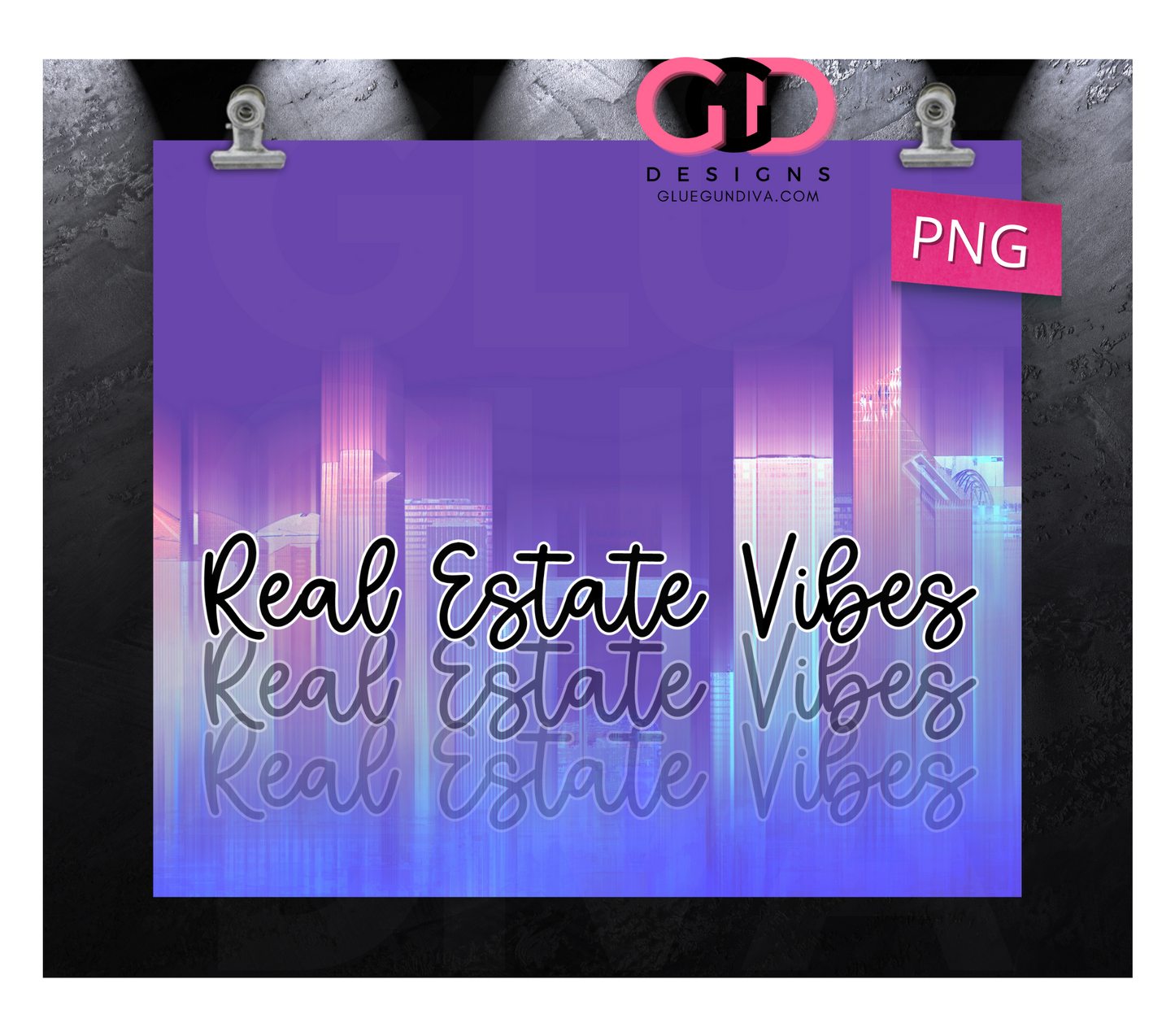 Real estate Vibes-   Digital tumbler wrap for 20 oz skinny straight tumbler