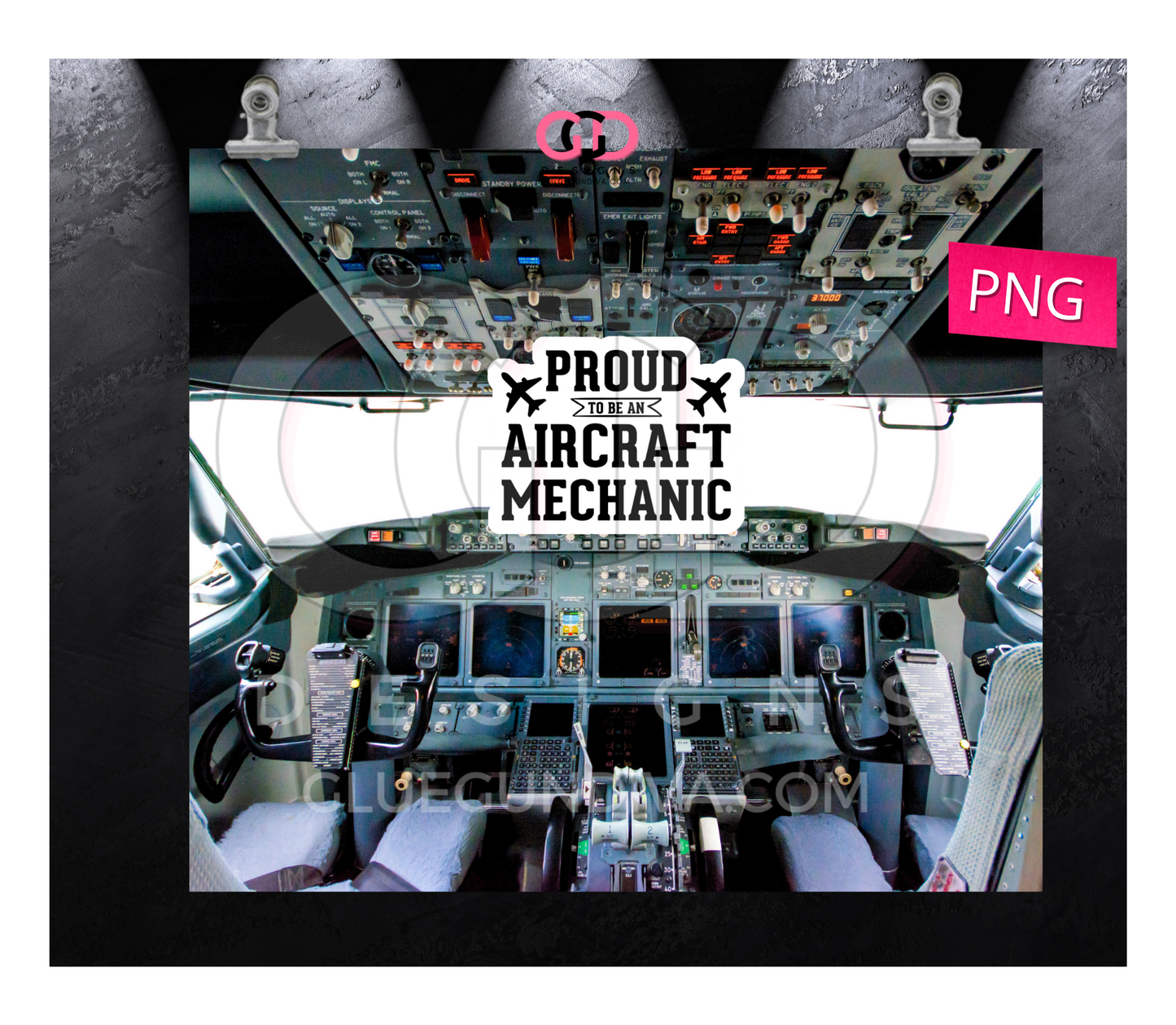 Proud Aircraft Mechanic-  Digital tumbler wrap for 20 oz skinny straight tumbler