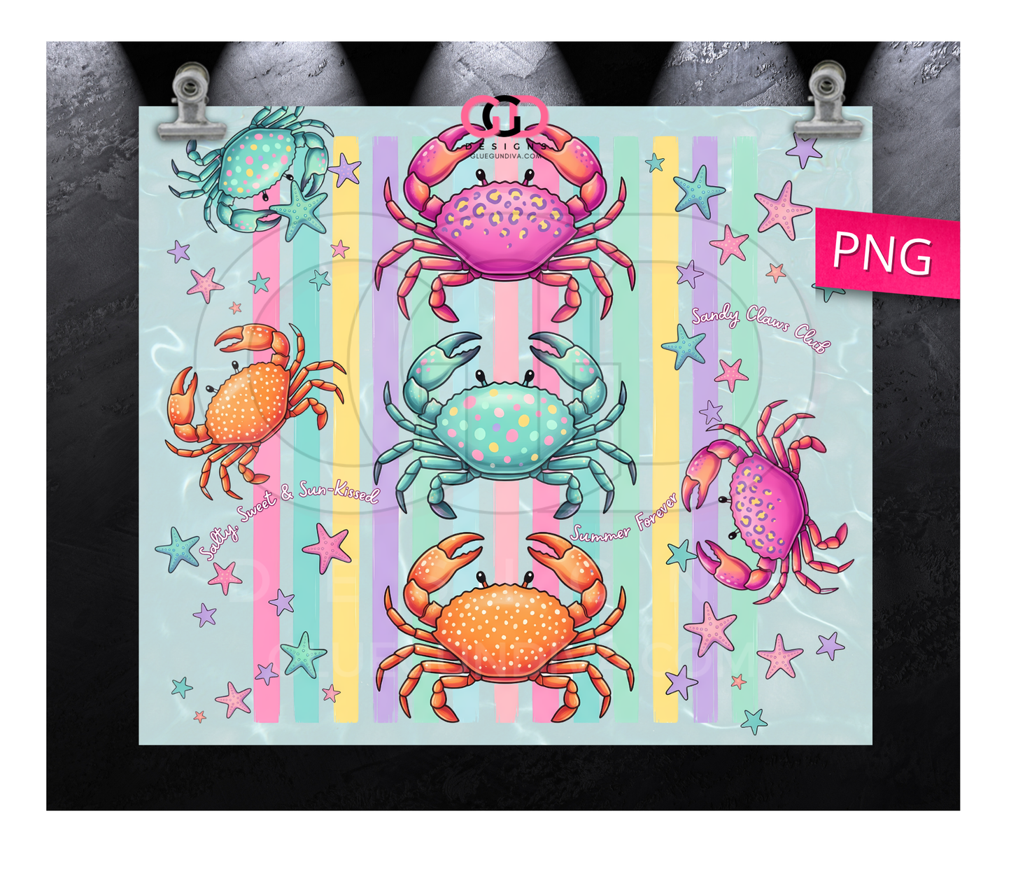 Sandy Claws -  Digital tumbler wrap for 20 oz skinny straight tumbler