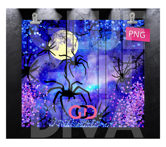 Halloween Blues -   Digital tumbler wrap for 20 oz skinny straight tumbler