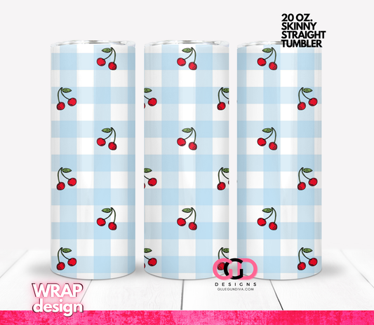 Sweet Cherries -  Digital tumbler wrap for 20 oz skinny straight tumbler
