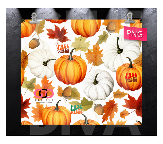 Fall Vibes Collage-   Digital tumbler wrap for 20 oz skinny straight tumbler