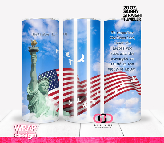 911 Spirit of Unity -   Digital tumbler wrap for 20 oz skinny straight tumbler