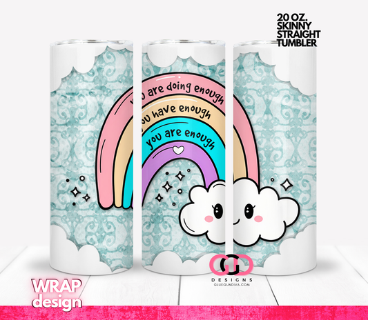 Mental health Rainbow -  Digital tumbler wrap for 20 oz skinny straight tumbler