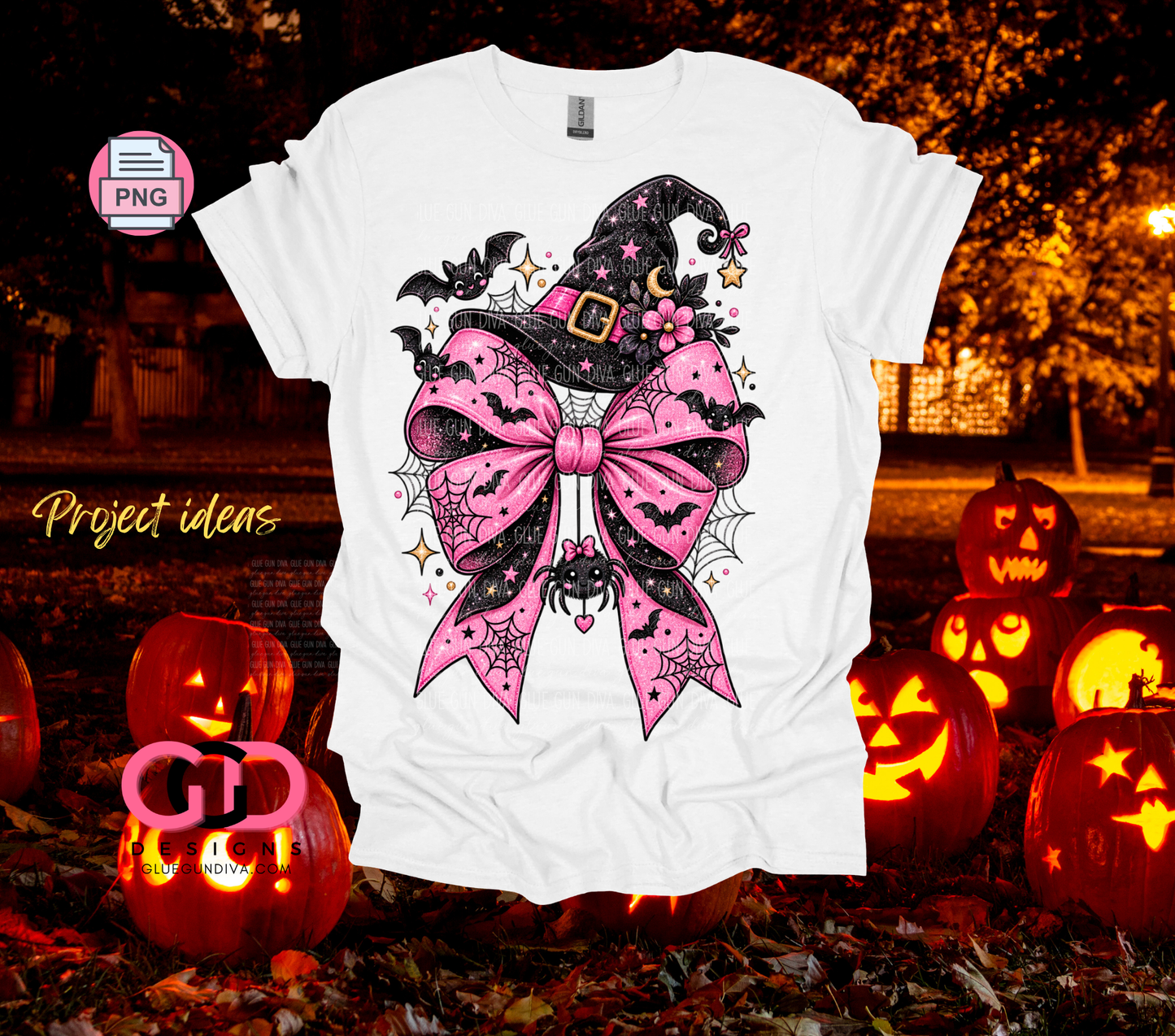 Cute Pink Halloween Bow -  PNGs & SVGs