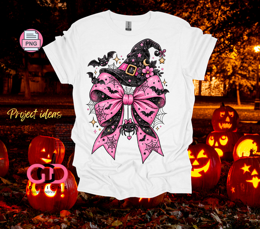 Cute Pink Halloween Bow -  PNGs & SVGs