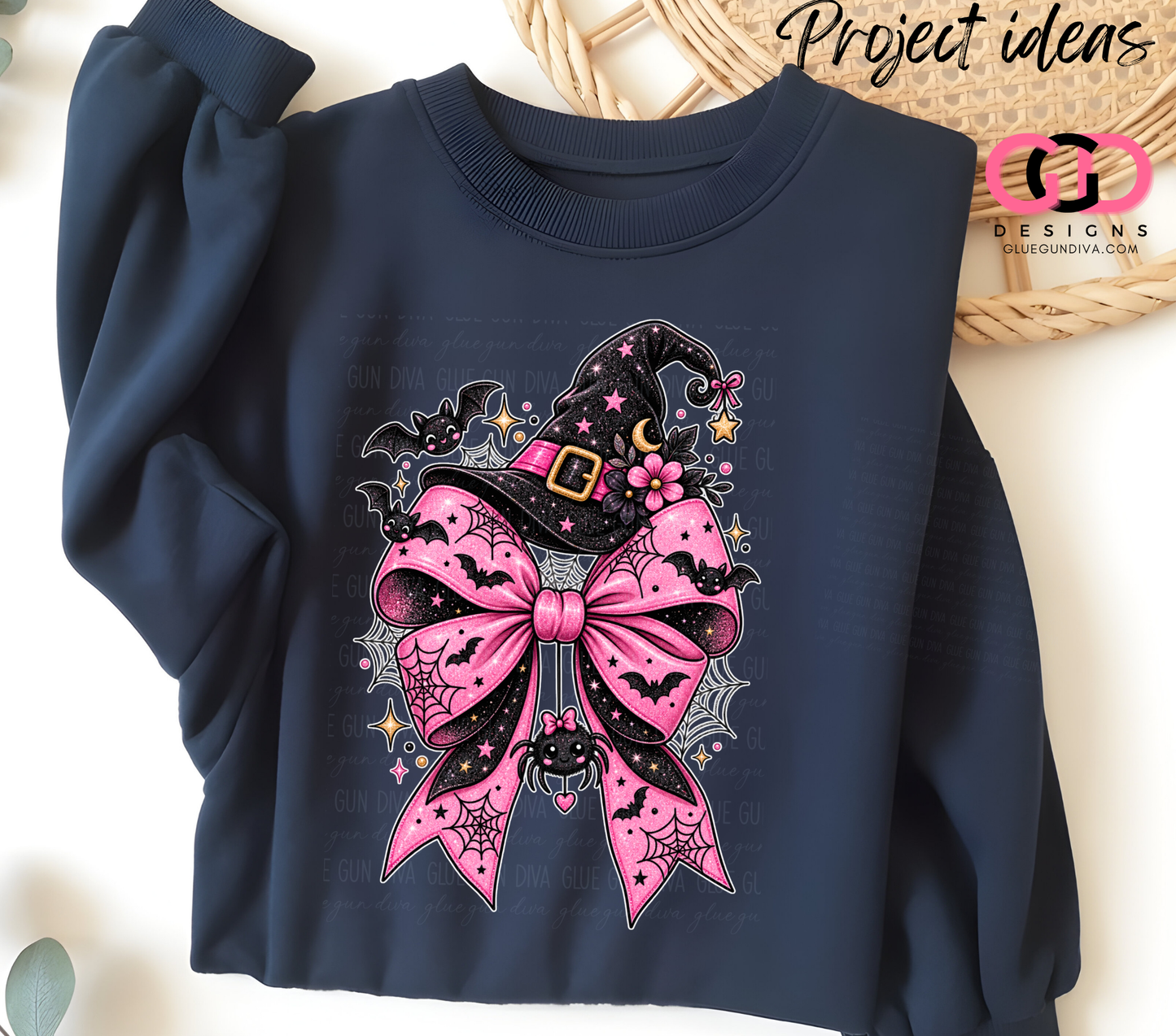 Cute Pink Halloween Bow -  PNGs & SVGs