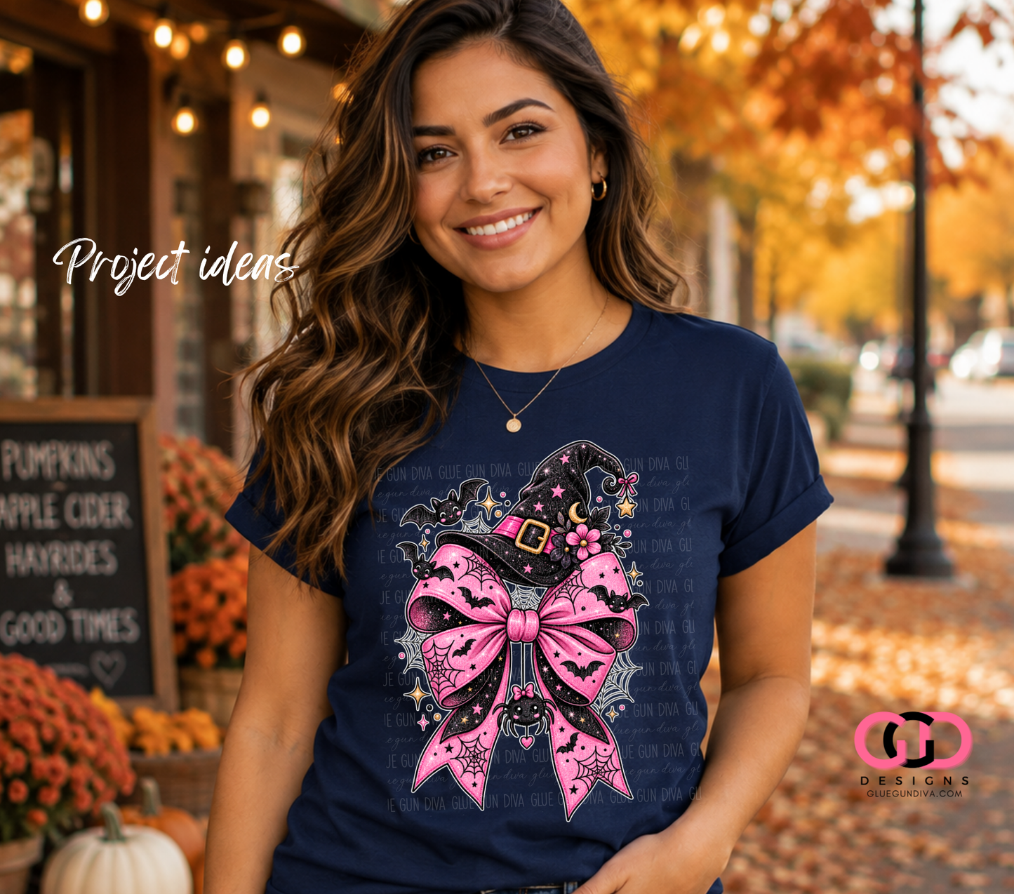 Cute Pink Halloween Bow -  PNGs & SVGs