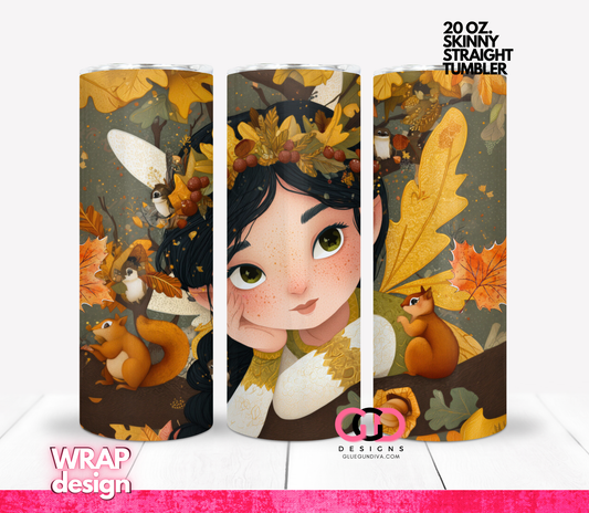 Fall Friends -   Digital tumbler wrap for 20 oz skinny straight tumbler