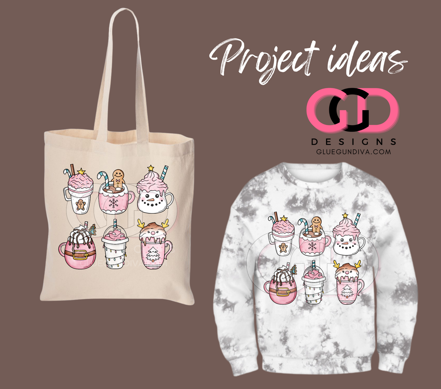 Pink Winter Drinks-  PNGs & SVGs