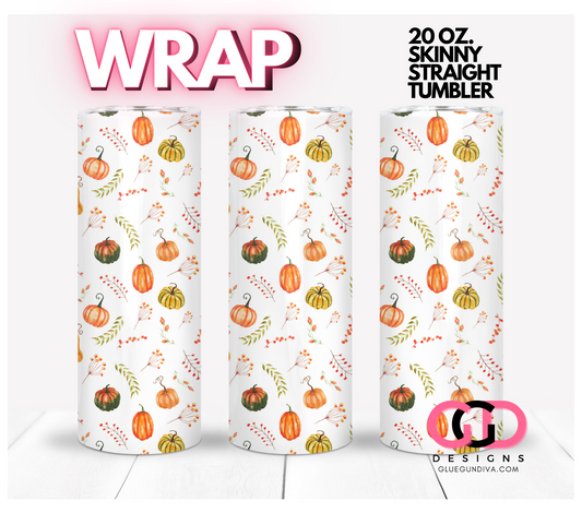 Fall Pumpkins Medley-   Digital tumbler wrap for 20 oz skinny straight tumbler