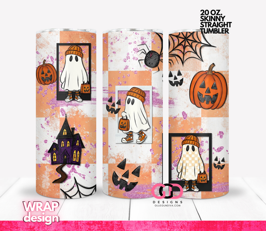 Polaroid Ghosts -  Digital tumbler wrap for 20 oz skinny straight tumbler