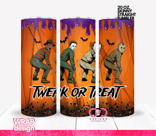 Twerk or Treat -  Digital tumbler wrap for 20 oz skinny straight tumbler