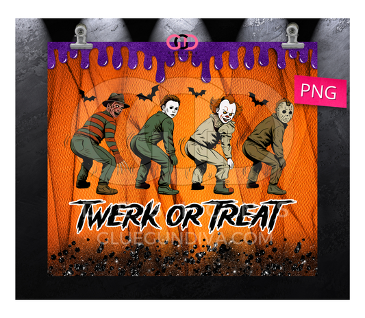 Twerk or Treat -  Digital tumbler wrap for 20 oz skinny straight tumbler