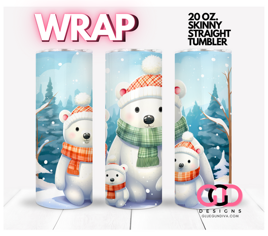 Polar Family Portrait-   Digital tumbler wrap for 20 oz skinny straight tumbler