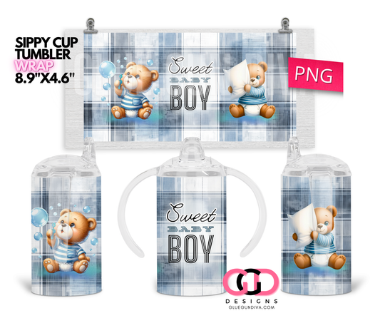 Sweet Baby Boy - Digital Sippy Cup Wrap for kid's cups 12 oz