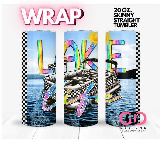 Lake Life -  Digital tumbler wrap for 20 oz skinny straight tumbler