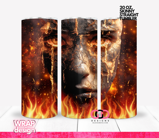 Tears of Fire -   Digital tumbler wrap for 20 oz skinny straight tumbler