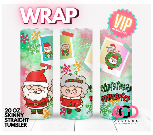 Christmas Memories-   Digital tumbler wrap for 20 oz skinny straight tumbler