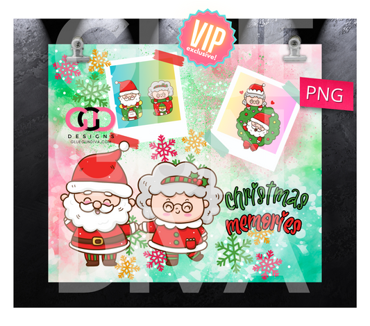 Christmas Memories-   Digital tumbler wrap for 20 oz skinny straight tumbler