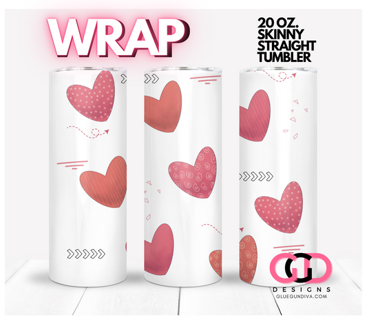 Paths to the heart-   Digital tumbler wrap for 20 oz skinny straight tumbler