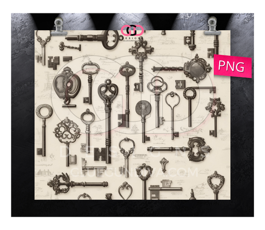 Just Keys -   Digital tumbler wrap for 20 oz skinny straight tumbler