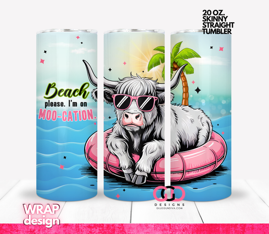 Moocation -Digital tumbler wrap for 20 oz skinny straight tumbler