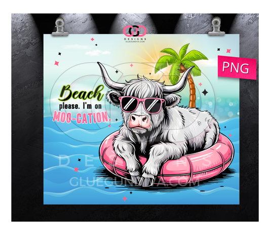 Moocation -Digital tumbler wrap for 20 oz skinny straight tumbler