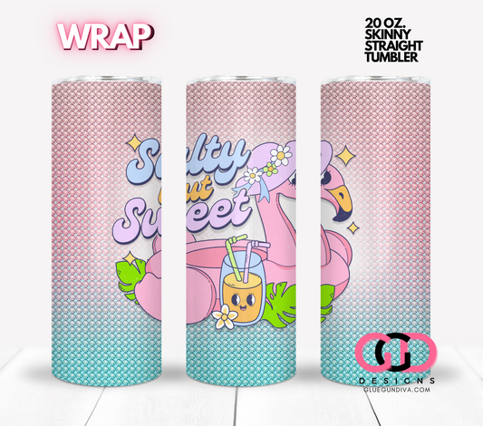 Salty but Sweet Flamingo -  Digital tumbler wrap for 20 oz skinny straight tumbler