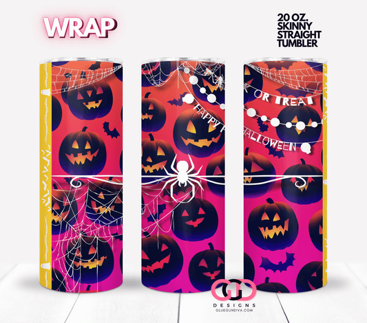 Halloween White Spider -  Digital tumbler wrap for 20 oz skinny straight tumbler